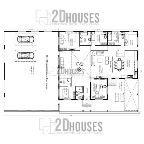 √ 60x100 Barndominium Floor Plans 2dhouses Free House Plans 3d