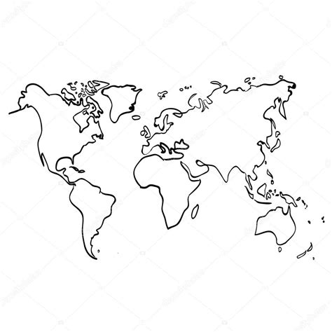Mapa Del Mundo Blanco Y Negro World Map Black And Whi
