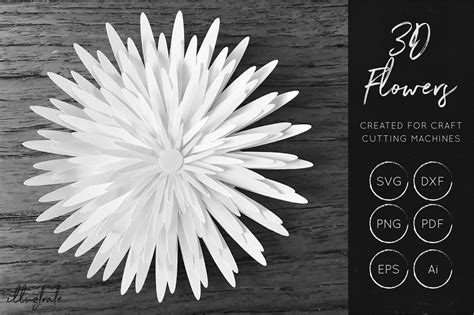 3D Flower SVG Cut Files - Flower SVG - Layered Flower DXF