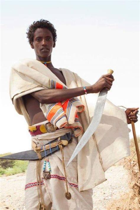 Young Afar Or Somali Warrior Nomad Showing His Jile Qolxad A Somali