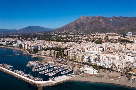 Beautiful Aerial Perspective Of Luxury Area Of Marbella Golden Mile