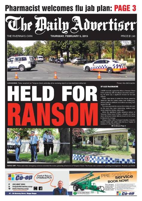 Daily Advertiser Front Pages 2015 February The Daily Advertiser Wagga Wagga Nsw