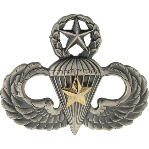 Army Combat Parachutist Fifth Award Master Pin On Badges Silver