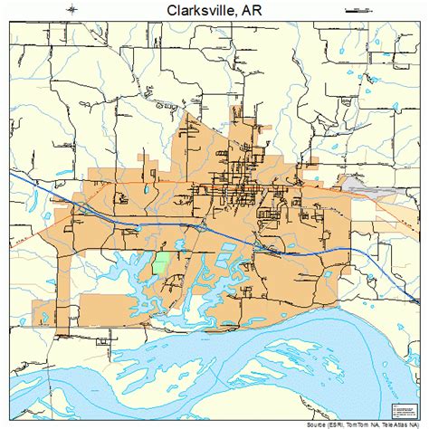 Clarksville Arkansas Street Map 0514140