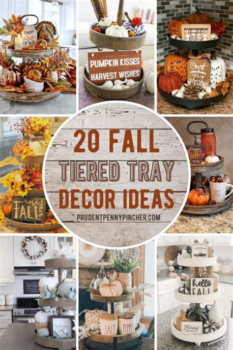 20 Tiered Tray Fall Decor Ideas Prudent Penny Pincher