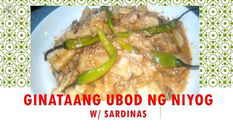 Ginataang Ubod Ng Niyog W Sardinas Youtube