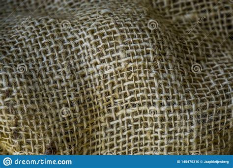 Macro Closeup Of A Jute Jute Fabric Sackcloth Texture Old Vintage