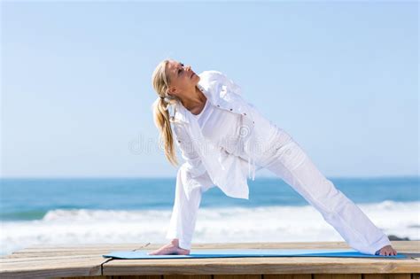Fitness Mature Woman Yoga Stock Image Image Of Casual 34942109