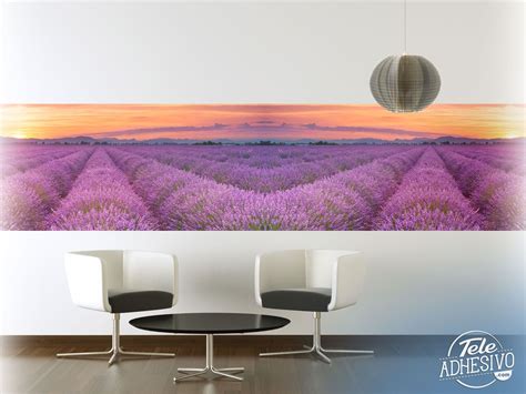 Wall Mural Panoramic Lavender Field At Sunset