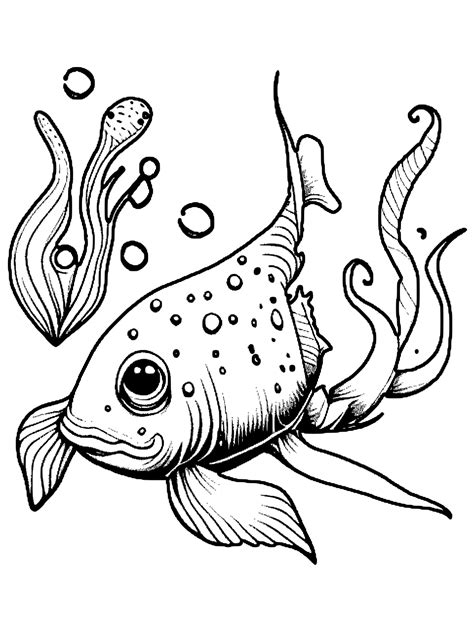 Coloring Page Real Sea Creatures · Creative Fabrica