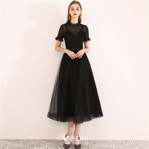 Modest Simple Homecoming Little Black Dress 2020 A Line