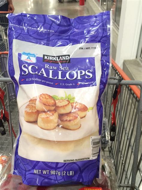 Kirkland Signature Raw Sea Scallops 2 Pounds Bag Costcochaser