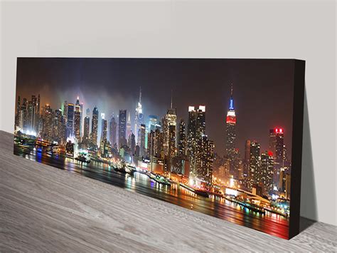 New York Skyline Panorama Wall Print On Canvas Usa