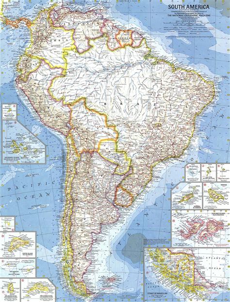 South America 1960 Wall Map By National Geographic Mapsales