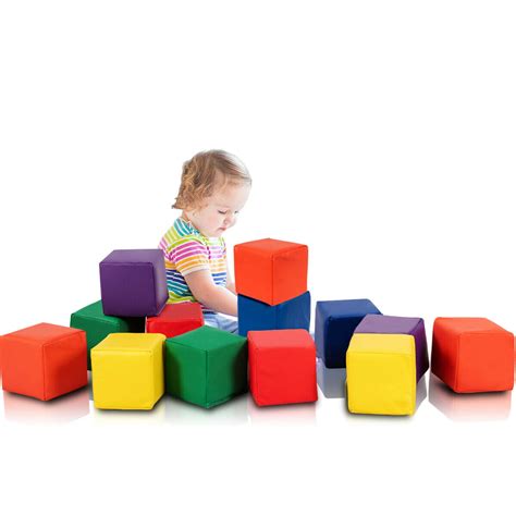 Gymax 12 Piece 55 Soft Foam Building Blocks Colorful Soft Play Set