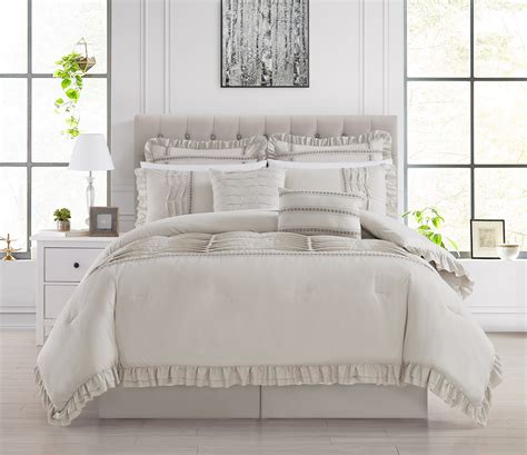 We have great deals on ruffle bedding. Yvonna 8 Piece Comforter Set Ruffled Pleated Flange Border ...