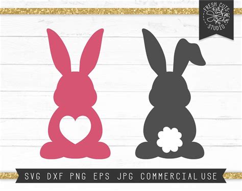 Bunny Rabbit Svg Cut File Instant Download Heart Bunny Svg Etsy