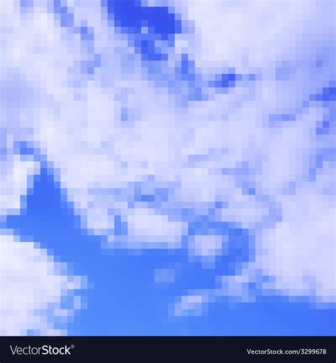 Pixel Art Sky Photorealistic Background Royalty Free Vector