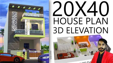 20x40 House Plan With Car Parking And 3d Elevation By Nikshail Youtube