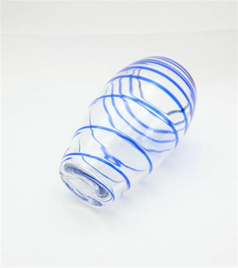 V Nason And C Italian Murano Glass Vase With Blue Spiral Stripe For Sale At 1stdibs