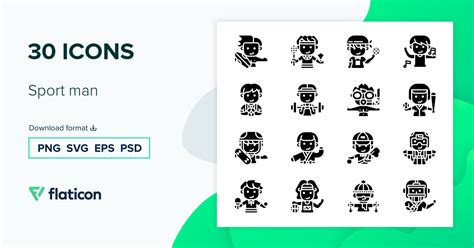 Sport Man Icon Pack Glyph Svg Icons