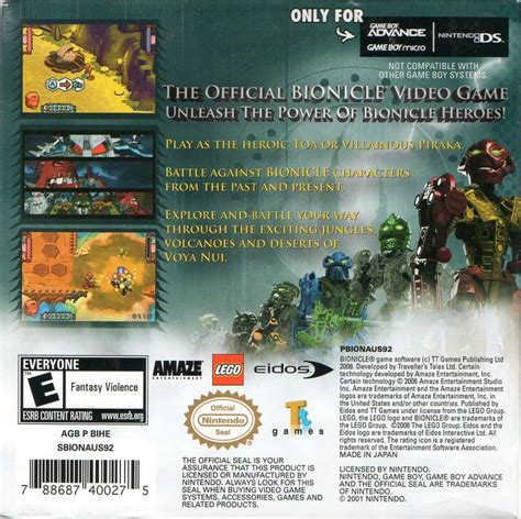 Bionicle Heroes 2006 Game Boy Advance Box Cover Art Mobygames