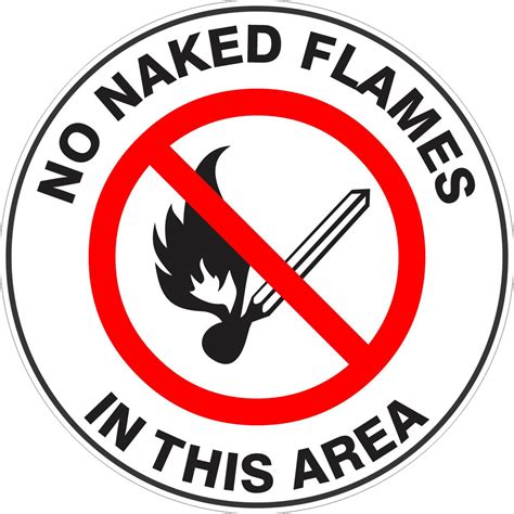 No Naked Flames In This Area Floor Marker Discount Safety Signs New