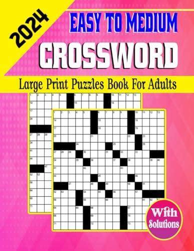 2024 Easy To Medium Crossword Puzzles Book For Adults Large Print 50