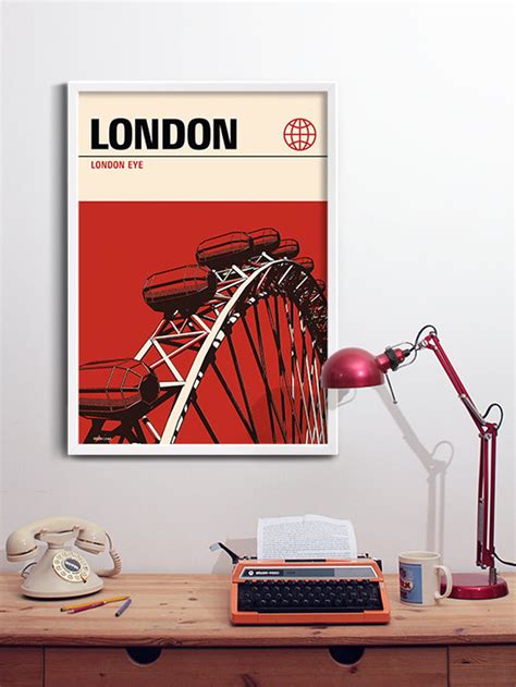 London Travel Print Mid Century Modern Poster London Etsy Mid