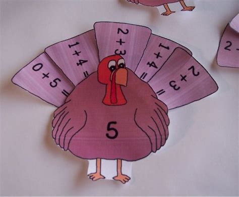Turkey File Folder Game Thanksgiving Math Turkey Math Folder Games