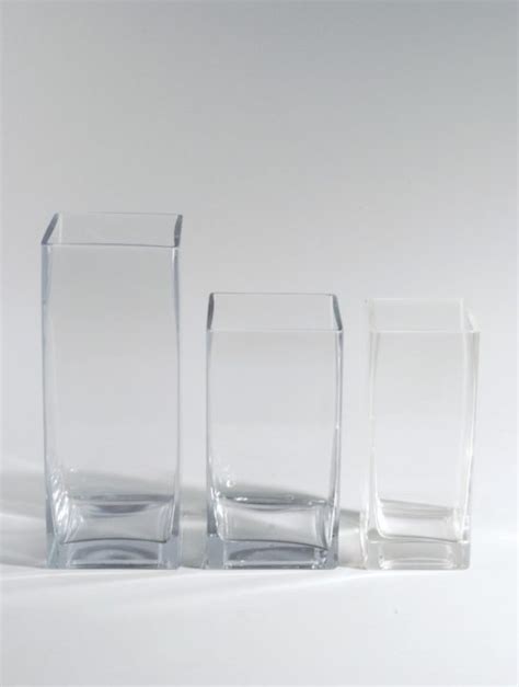 Tall Square Glass Vases West Coast Event Productions Inc