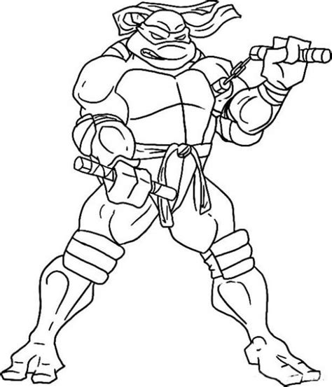 Discover free fun coloring pages with ninja turtles. Online Michelangelo ninja turtle coloring page to print ...