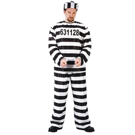 Fun World Convict Mens Halloween Fancy Dress Costume For Adult One