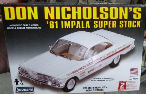 Lindberg 72175 1961 Chevy Impala Super Stock Don Nicholson 125 Mcm Nib
