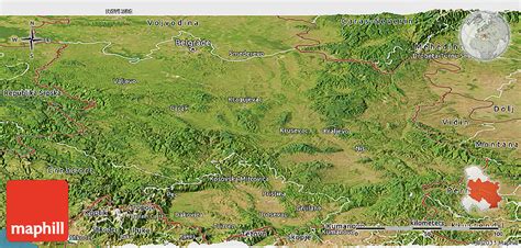 Satellite Panoramic Map Of Srbija