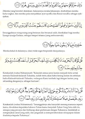Berikut tulisan latin dan terjemahannya di 10 ayat pertama. 10 Ayat Terakhir Surah Al Kahfi - Siti