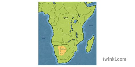 Kalahari Desert Map South Africa Topics Ks2 Illustration Twinkl