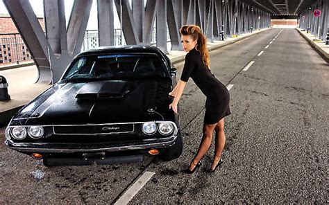 Dodge Challenger Girl Muscle Car