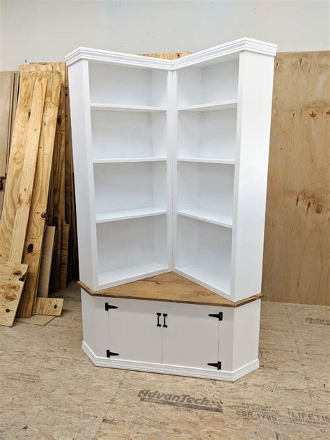 Shabby Chic Corner Bookcase With Seat In 2020 Corner Bookshelves