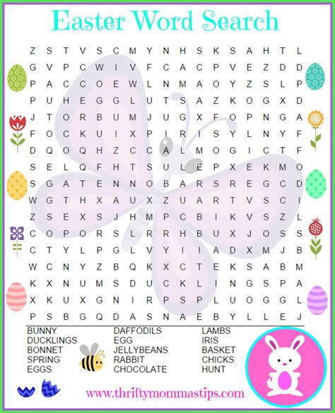 Easter Word Search Free Printable — Thrifty Mommas Tips