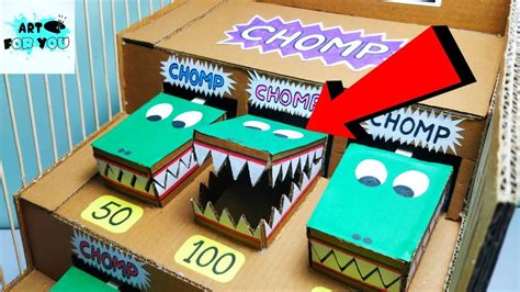 Diy Crocodiles Arcade Game From Cardboard How To Make Crocodiles