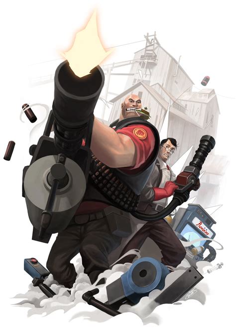 Heavy Medic Red Heavy And Red Medic Team Fortress 2 Drawn By Okita