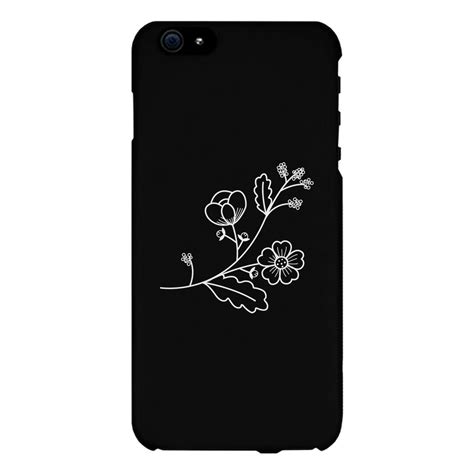 Flower Black Iphone 4 Case Unique Design Cute Graphic Phone Case Galaxy Note 5 Galaxy S6