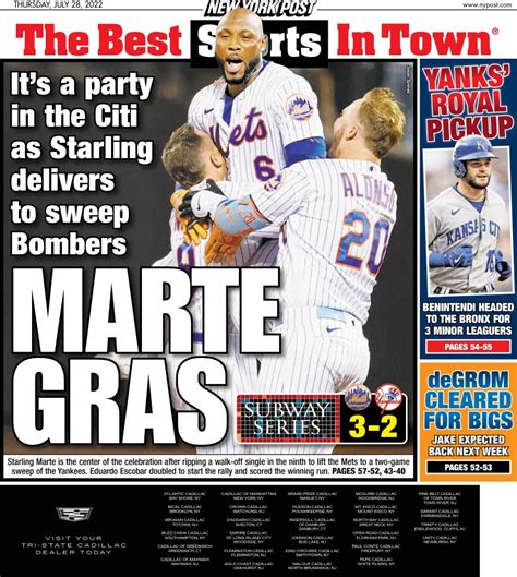 Anthony Dicomo On Twitter 🗞️ Todays Back Pages Following The Mets Subway Series Sweep