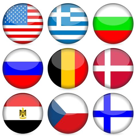 Premium Vector National Flag Icon Set