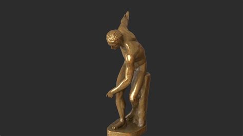 3d Model Discobolus Statue Gold Vr Ar Low Poly Cgtrader