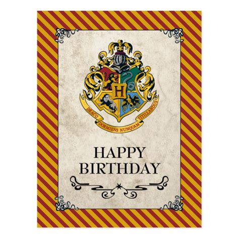 Carte anniversaire gratuite à imprimer harry potter. Harry Potter | Hogwarts Happy Birthday Postcard - Custom ...