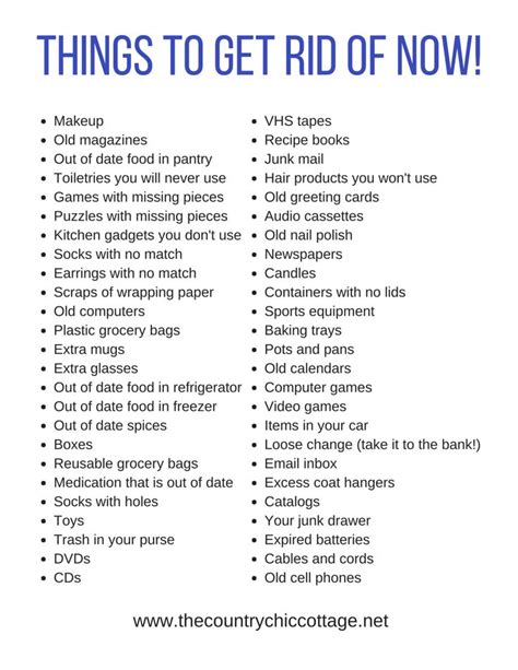 Print This List Of 50 Things To Get Rid Of Now House Cleaning Tips Clean House Cleaning Hacks