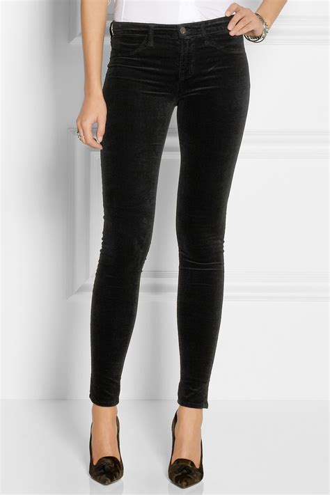 J Brand 815 Midrise Velvet Skinny Jeans In Black Lyst