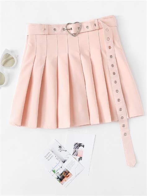 self tie waist box pleated skirtfor women romwe box pleat skirt skirts girls fashion clothes